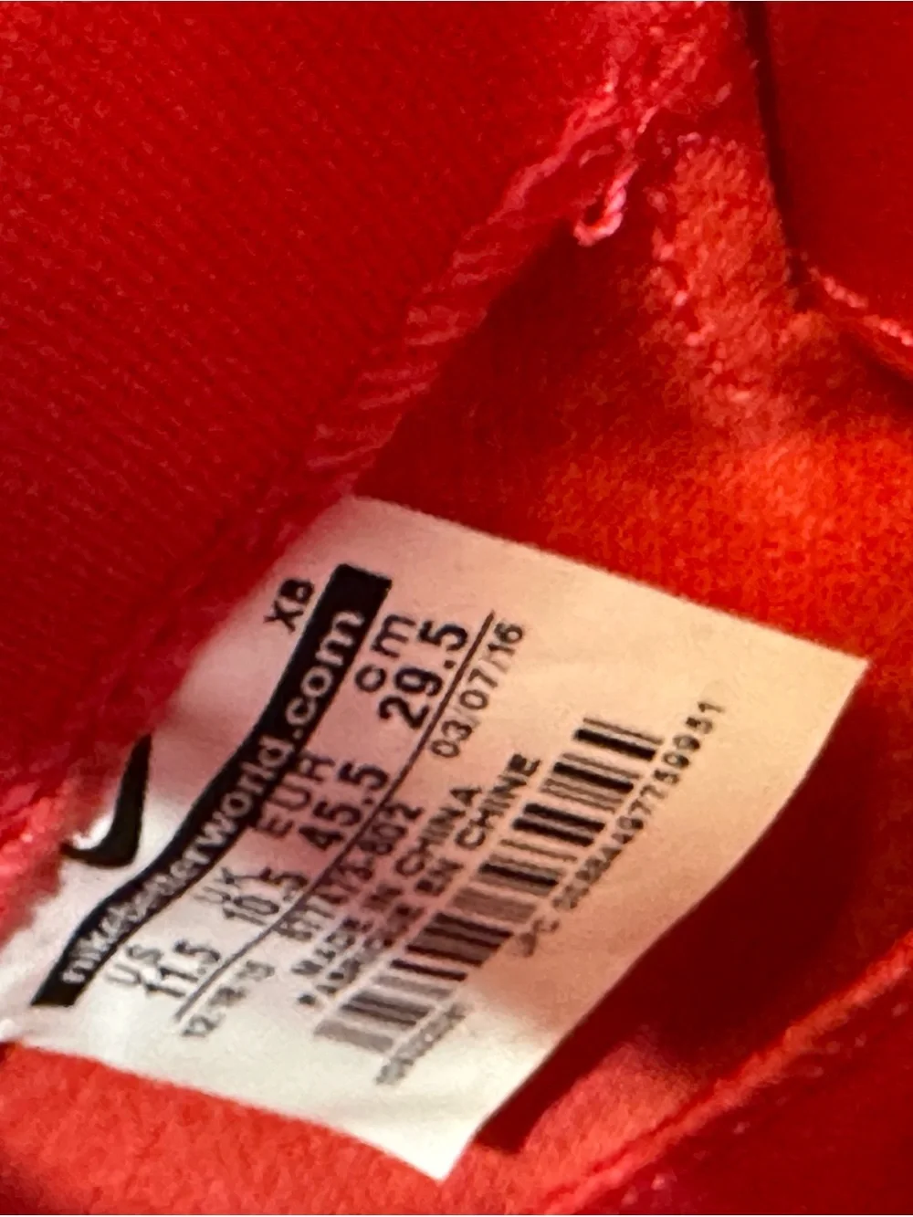 Nike Red High-Top Strap Sneakers - Picture 6 of 8